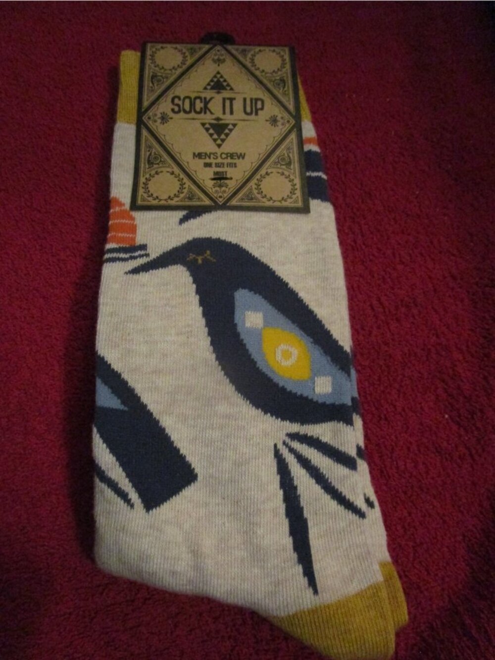 Sock It Up Men’s Crew Cotton Socks 1 Pair Fits 8-13 Shoe Clear Earth